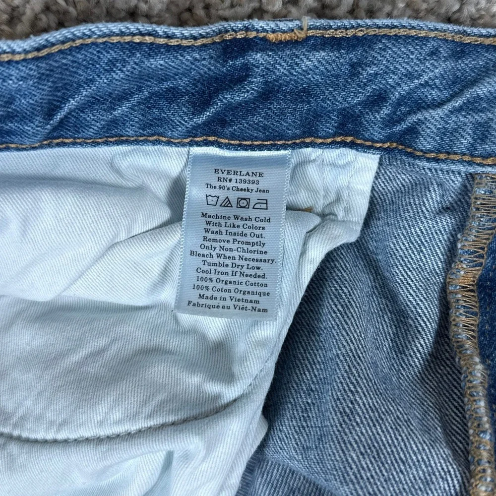 Everlane Jeans Womens 33 Blue The 90s Cheeky High Rise Straight Button Fly 90s - Picture 3 of 9